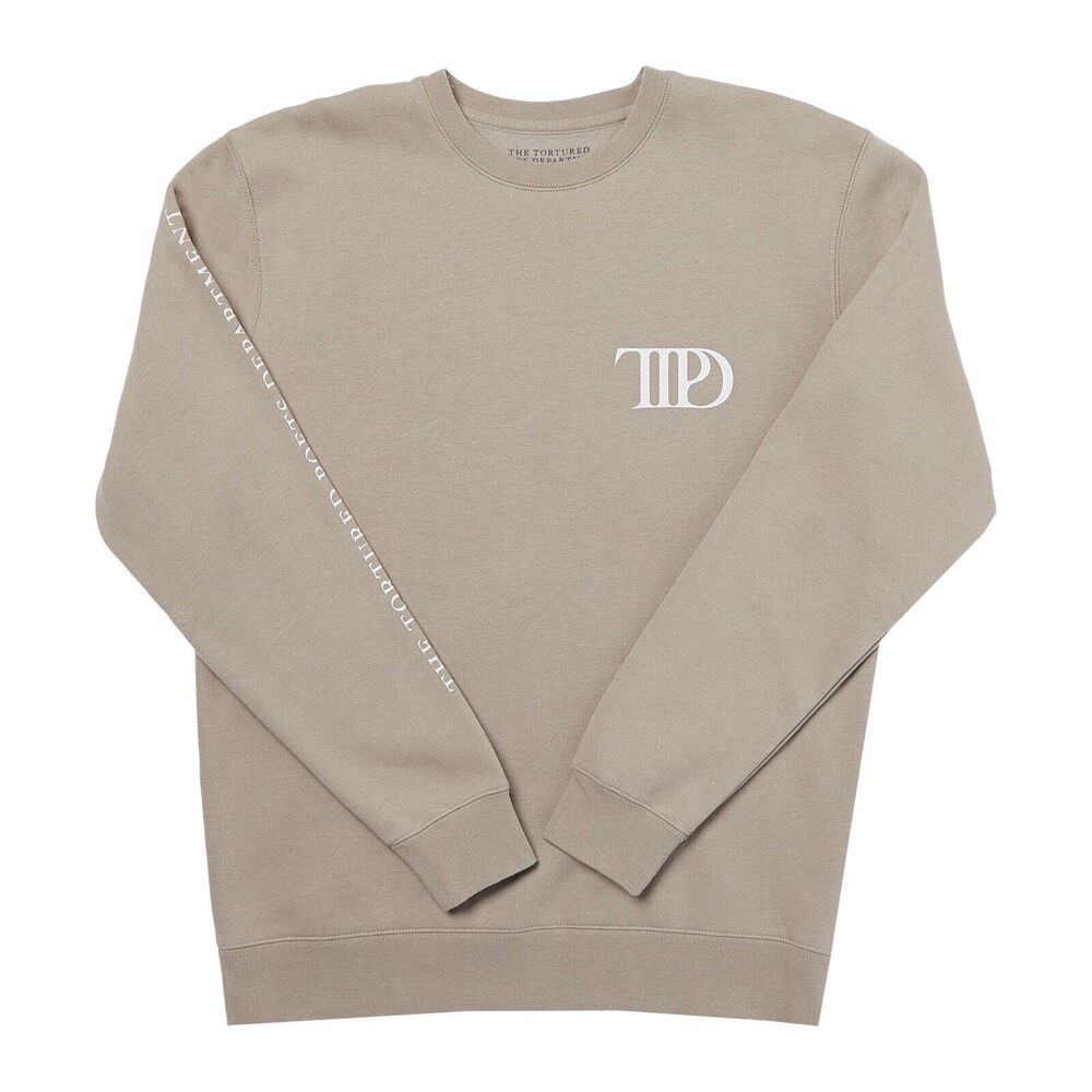 Taylor Swift The Tortured Poets Department Beige Crewneck Sweatshirt 2XL XXL